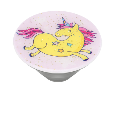 Secondary image for hover Glitter Jumping Unicorn Yellow