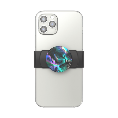 Secondary image for hover PopGrip Slide Stretch Oil Agate on Black with Square Edges