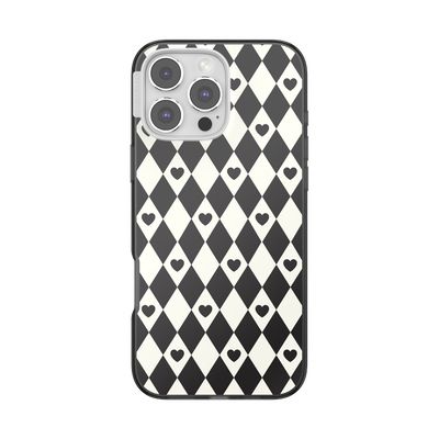 Harlequin Hearts Black — iPhone 16 Pro Max MagSafe Case