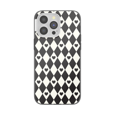 Harlequin Hearts Black — iPhone 15 Pro Max MagSafe Case