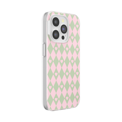 Secondary image for hover Harlequin Hearts Pink — iPhone 15 Pro MagSafe Case