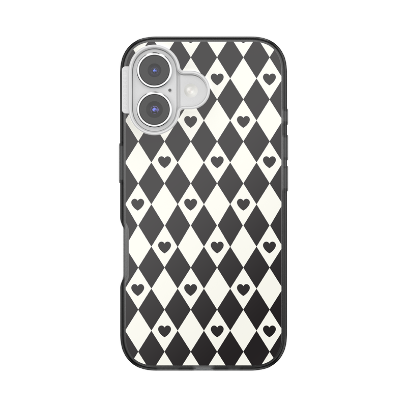 Harlequin Hearts Black — iPhone 16 MagSafe Case image number 0